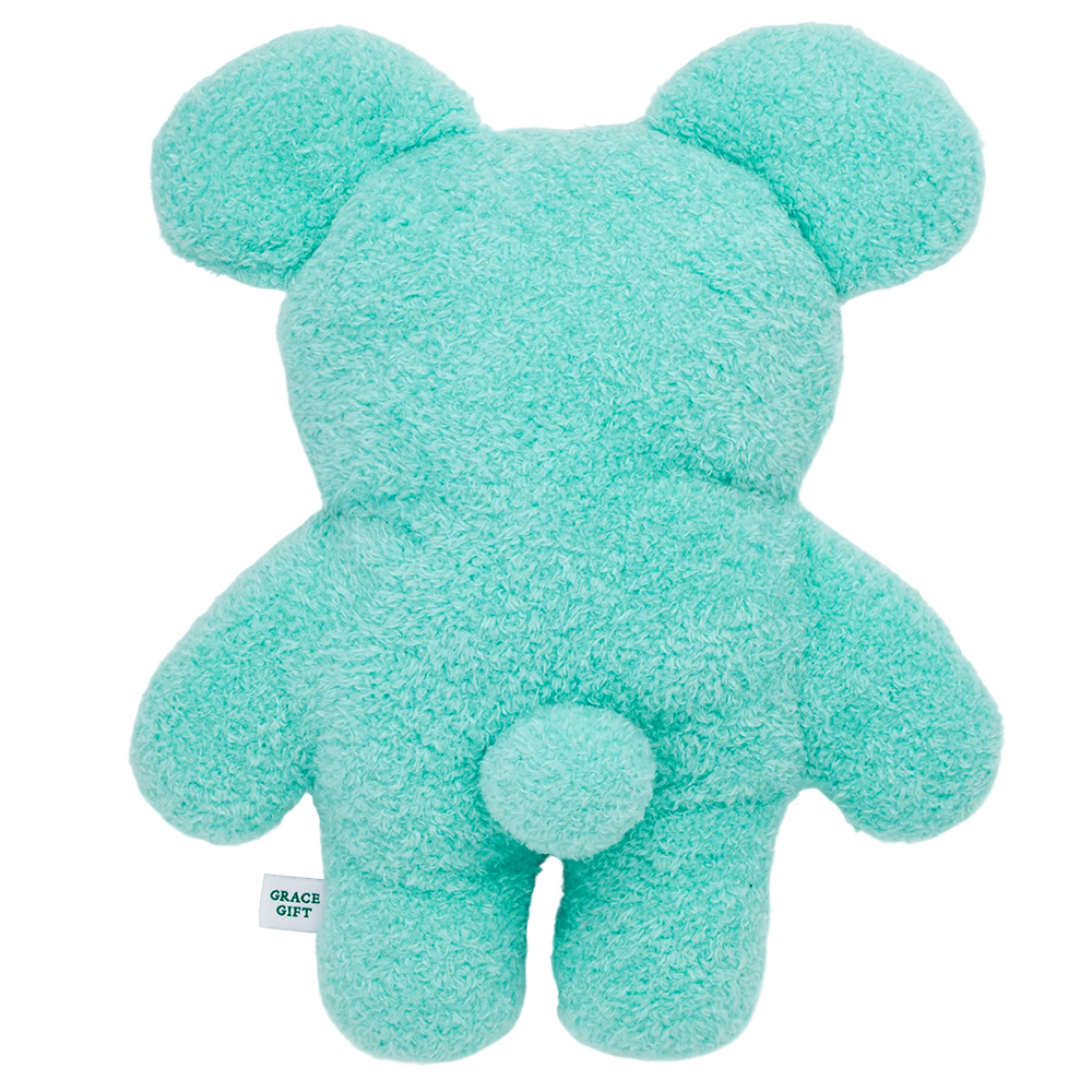 GraceGift Wasabi Bear聯名 芥末熊 療癒造型抱枕(30CM) 藍綠色 實拍圖