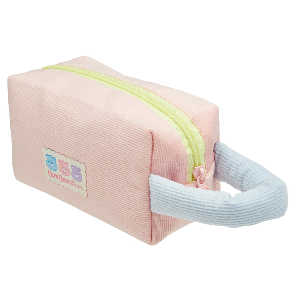Care Bears-彩虹熊粉嫩燈芯絨手提化妝包