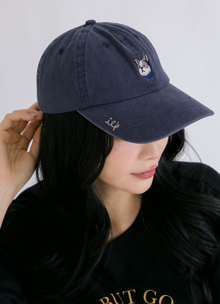 韓國Beyond Closet 法鬥刺繡休閒棒球帽 深藍