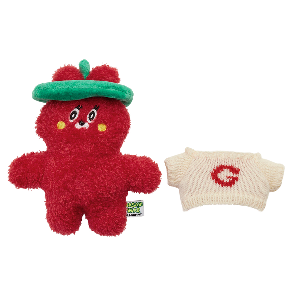 GraceGift Wasabi Bear聯名 冬裝派對毛絨玩偶吊飾鑰匙圈 一中盒