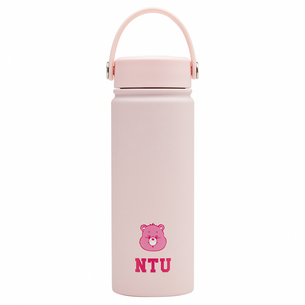 Care Bears × NTU-樂觀小熊手提式雙層304不鏽鋼保溫瓶(500ML) 粉紅