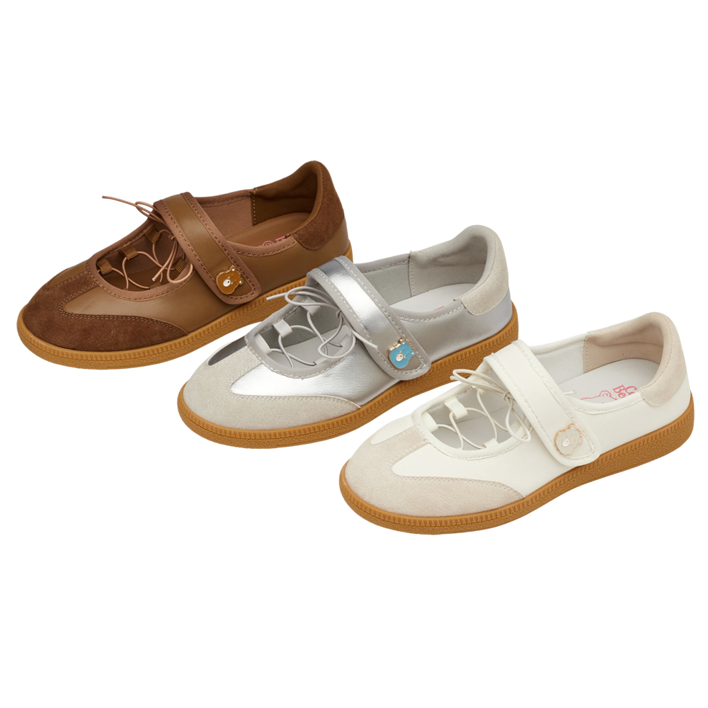 Care Bears-溫柔小熊綁繩魔鬼氈瑪莉珍運動鞋  棕