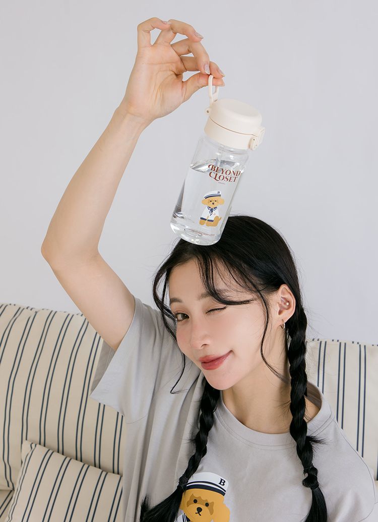 韓國Beyond Closet 水手貴賓狗印花360ml冷水瓶 咖啡