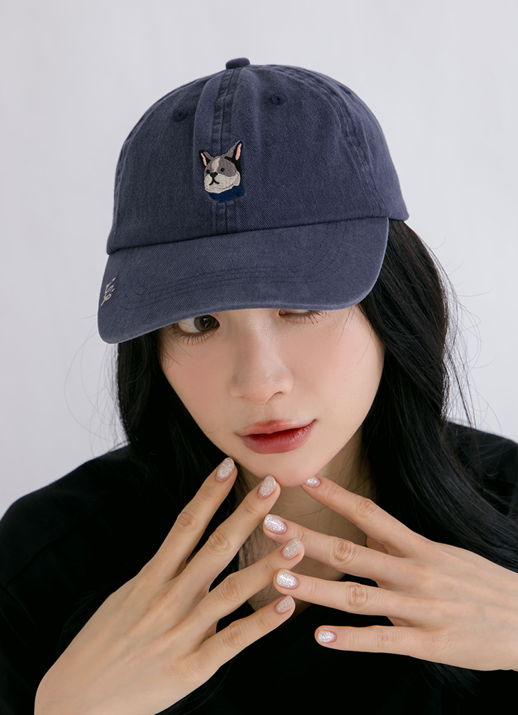 韓國Beyond Closet 法鬥刺繡休閒棒球帽 深藍