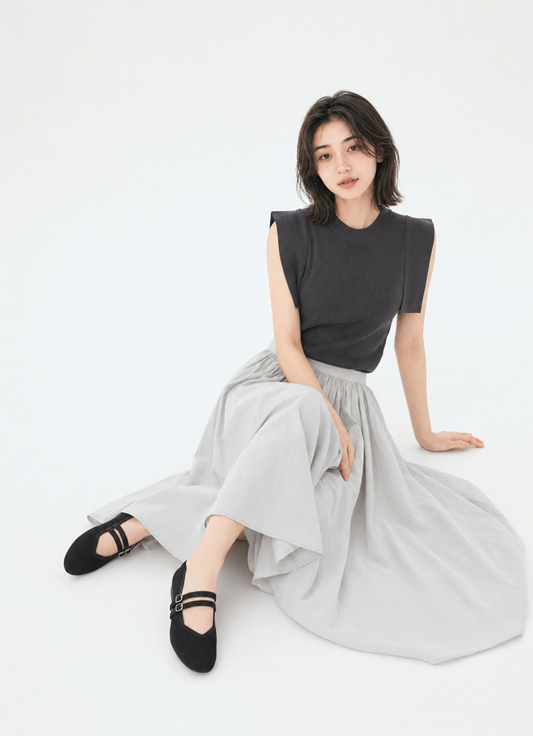 GraceGift平價女鞋 零著感柔織雙帶平底瑪莉珍鞋 (可機洗) 黑