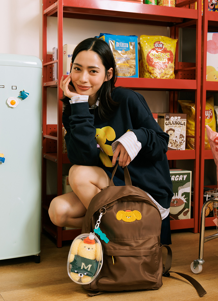 GraceGift Wasabi Bear聯名 芥末熊 吊飾透明外出曬娃包 藍綠色