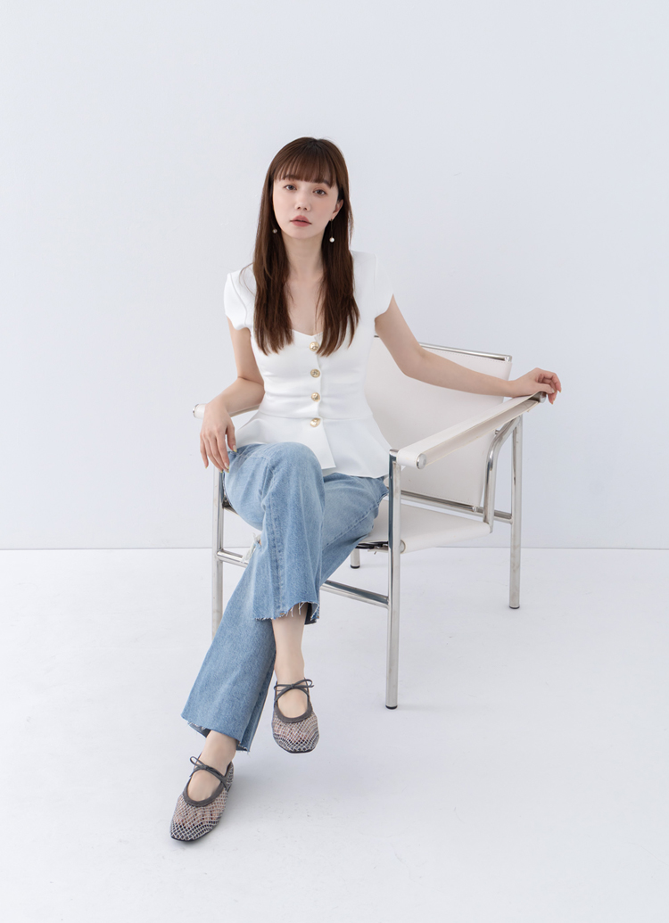 GraceGift平價女鞋 手工訂製亮鑽蝴蝶結漁網方頭芭蕾舞鞋 灰