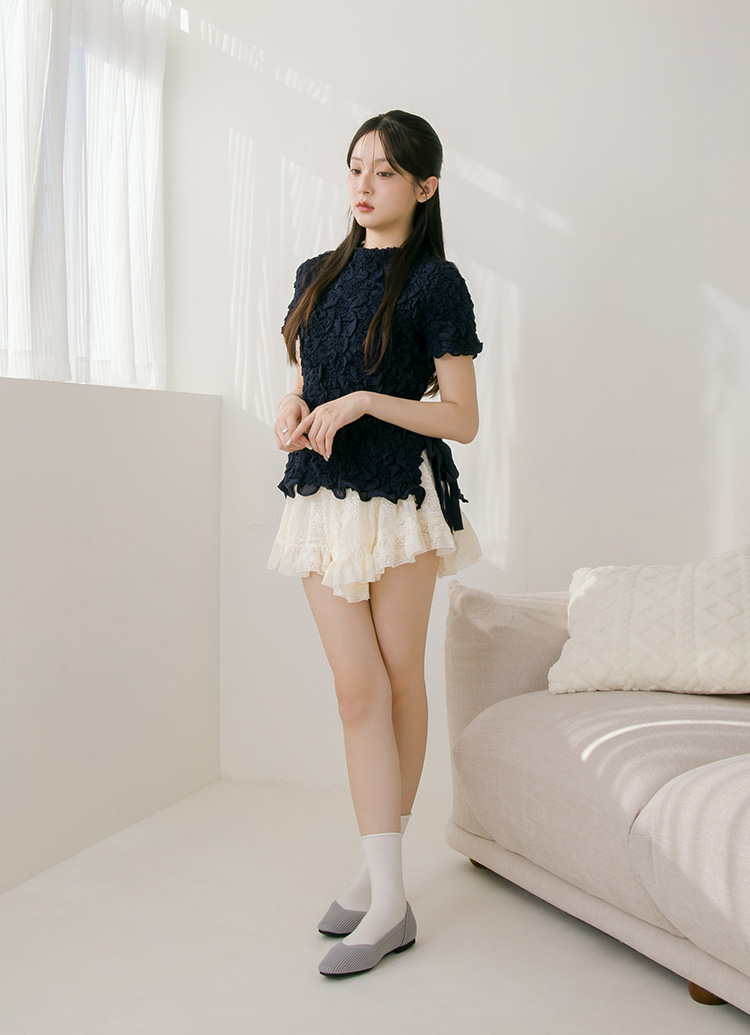 GraceGift 平價女鞋 零著感 方頭柔織軟墊娃娃鞋 灰色 平底娃娃鞋 實拍圖