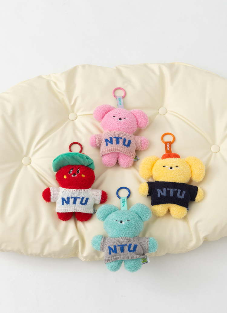 GraceGift  Wasabi Bear聯名 芥末熊 芥末熊毛絨玩偶吊飾鑰匙圈 藍綠色