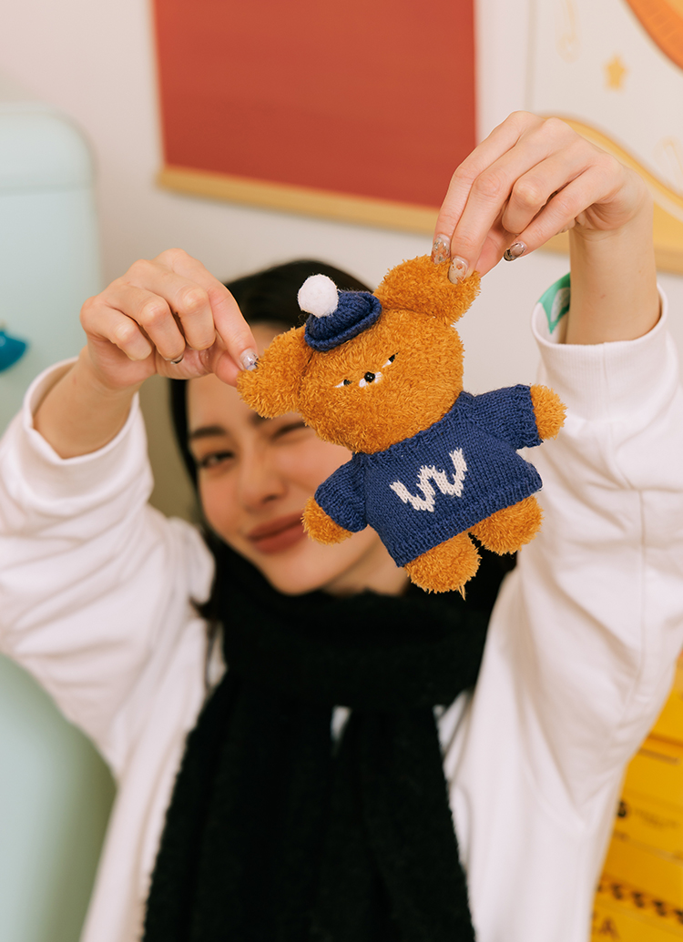 Grace Gift Wasabi Bear聯名 新年療癒收納組 絨毛化妝包 玩偶盲盒 曬娃包 福帶