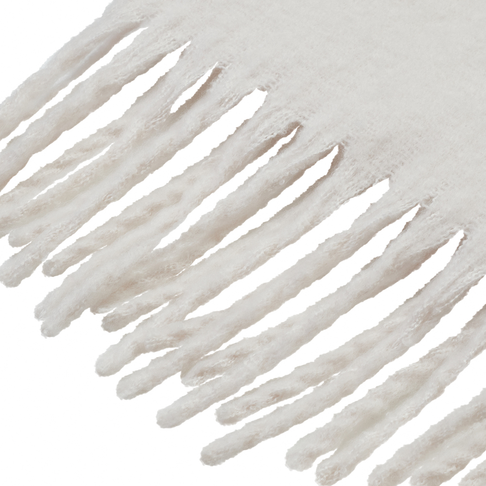 Care Bears-鑽石小熊純色流蘇仿羊絨圍巾 白