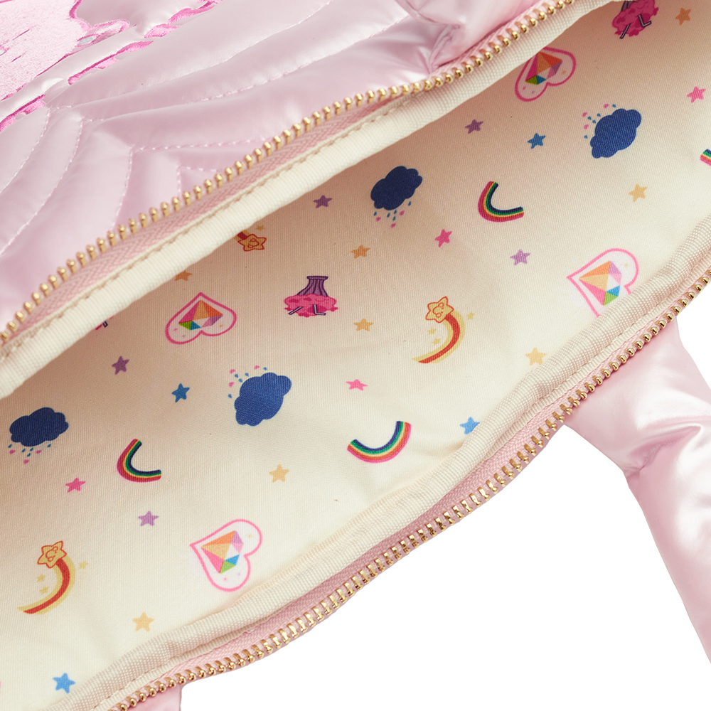 Care Bears-樂觀小熊珠光愛心波紋電腦包 粉紅