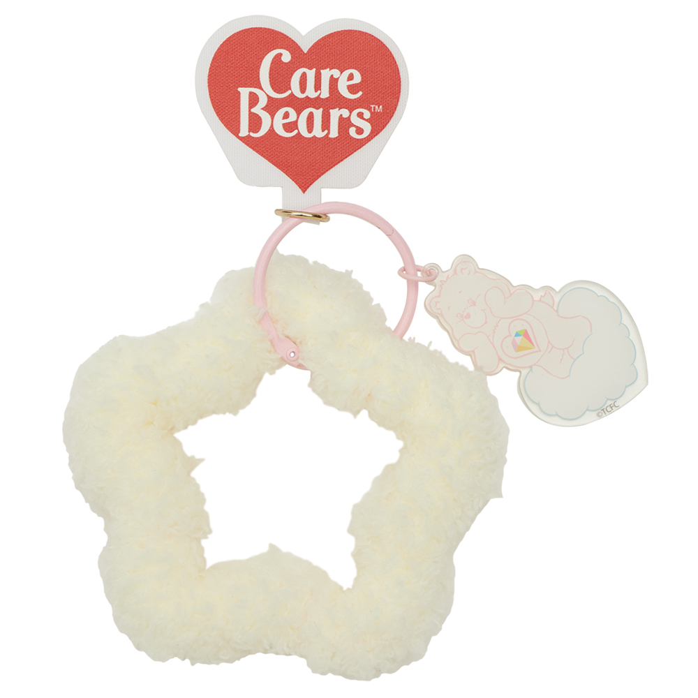 GraceGift CareBears聯名 鑽石小熊 Lollipop系列 星星絨毛手機吊飾 米白