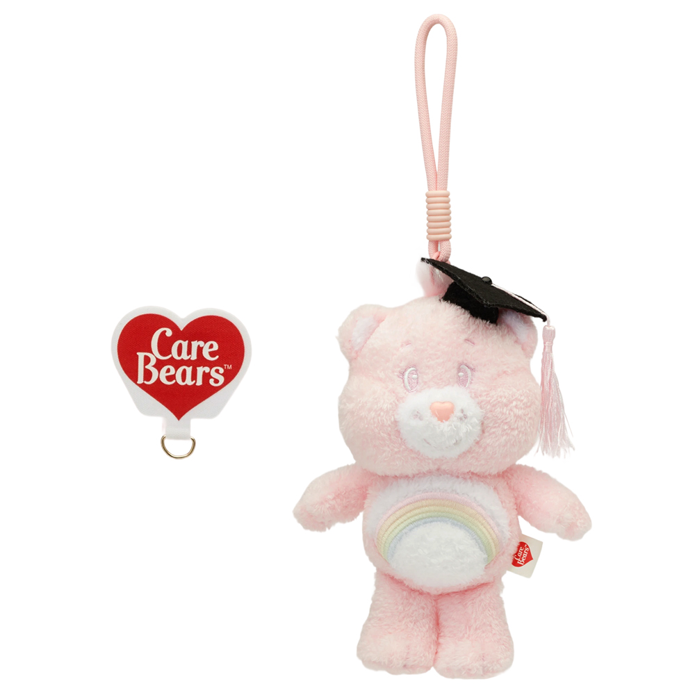 GraceGift CareBears聯名 牢騷小熊 畢業祝福小熊吊飾禮盒 附贈手機墊片 藍