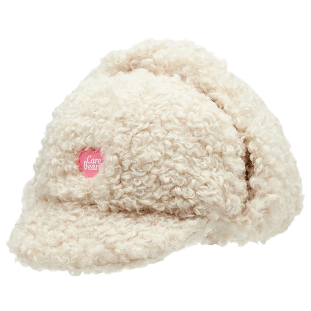 Care Bears-樂觀小熊2WAY羊羔絨保暖飛行帽 米白