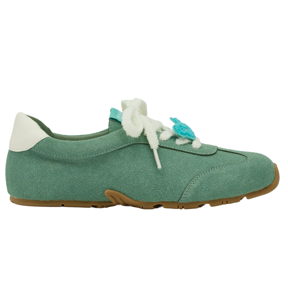 Grace Gift 平價女鞋 Wasabi Bear 聯名 芥末熊 休閒運動鞋 綠色 穿搭實拍