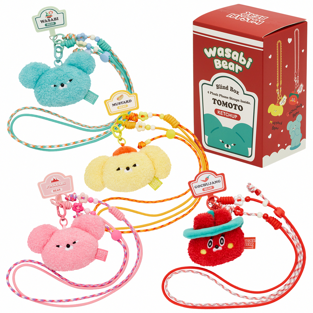 GraceGift Wasabi Bear聯名 調味日常絨毛娃娃頭吊飾手機繩盲盒
