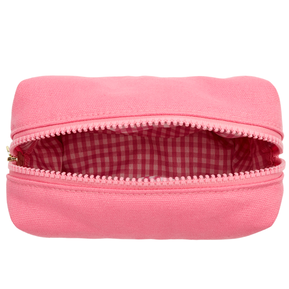 Care Bears-鑽石小熊電繡格紋帆布化妝包 桃紅