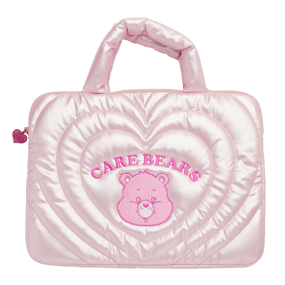 Care Bears-樂觀小熊珠光愛心波紋電腦包 粉紅