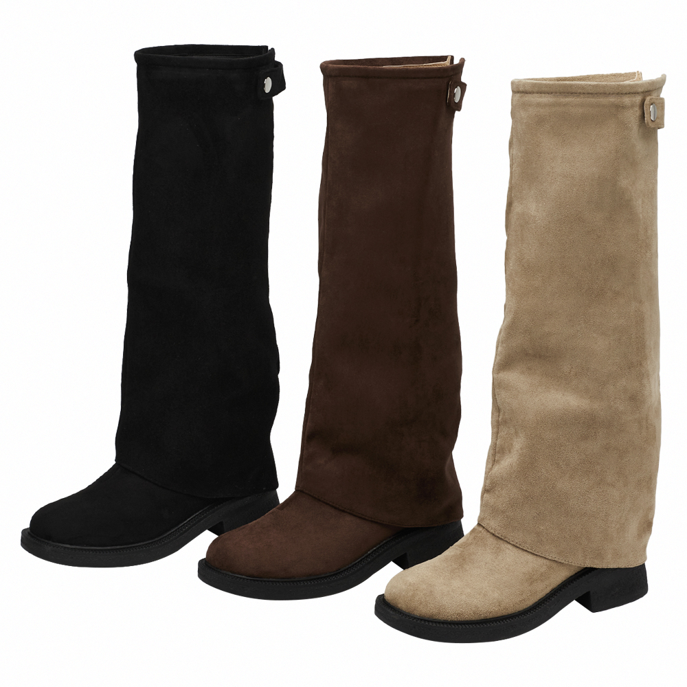 穿搭利器2way可拆式褲管堆堆長靴 卡其