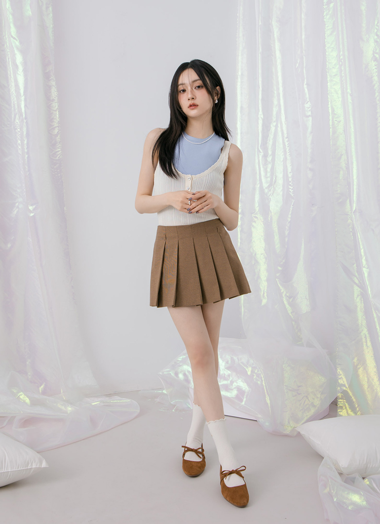 GraceGift平價女鞋 時尚秀場 圓頭 日常可愛感蝴蝶結瑪莉珍內增高平底鞋 棕色