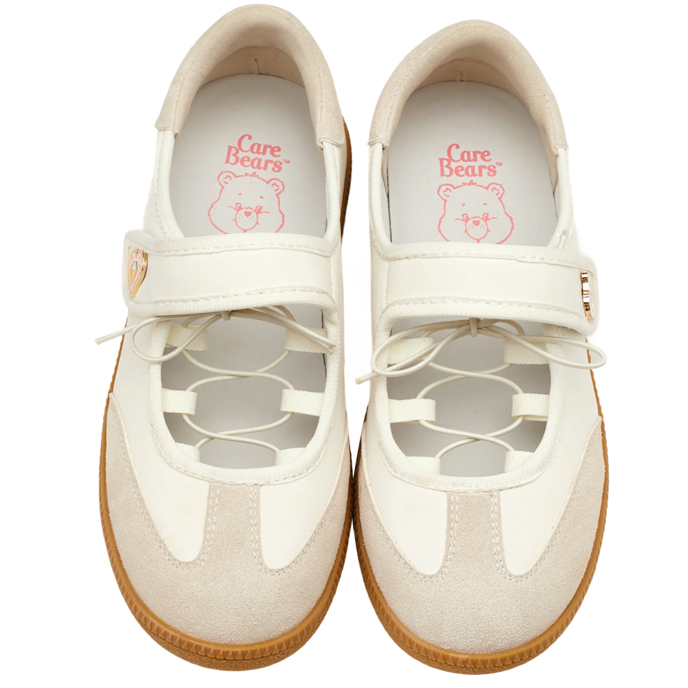 Care Bears-鑽石小熊綁繩魔鬼氈瑪莉珍運動鞋  米白