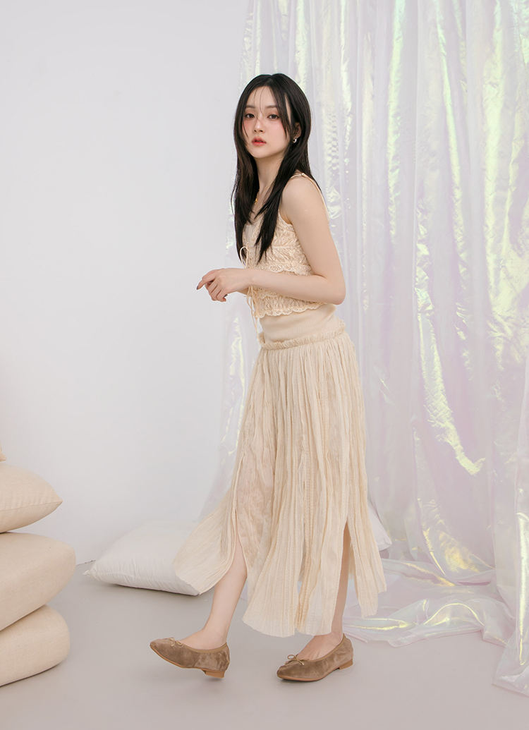GraceGift平價女鞋 時尚秀場 圓頭 法式訂製全真皮鞋墊絨面芭蕾平底娃娃鞋 卡其色