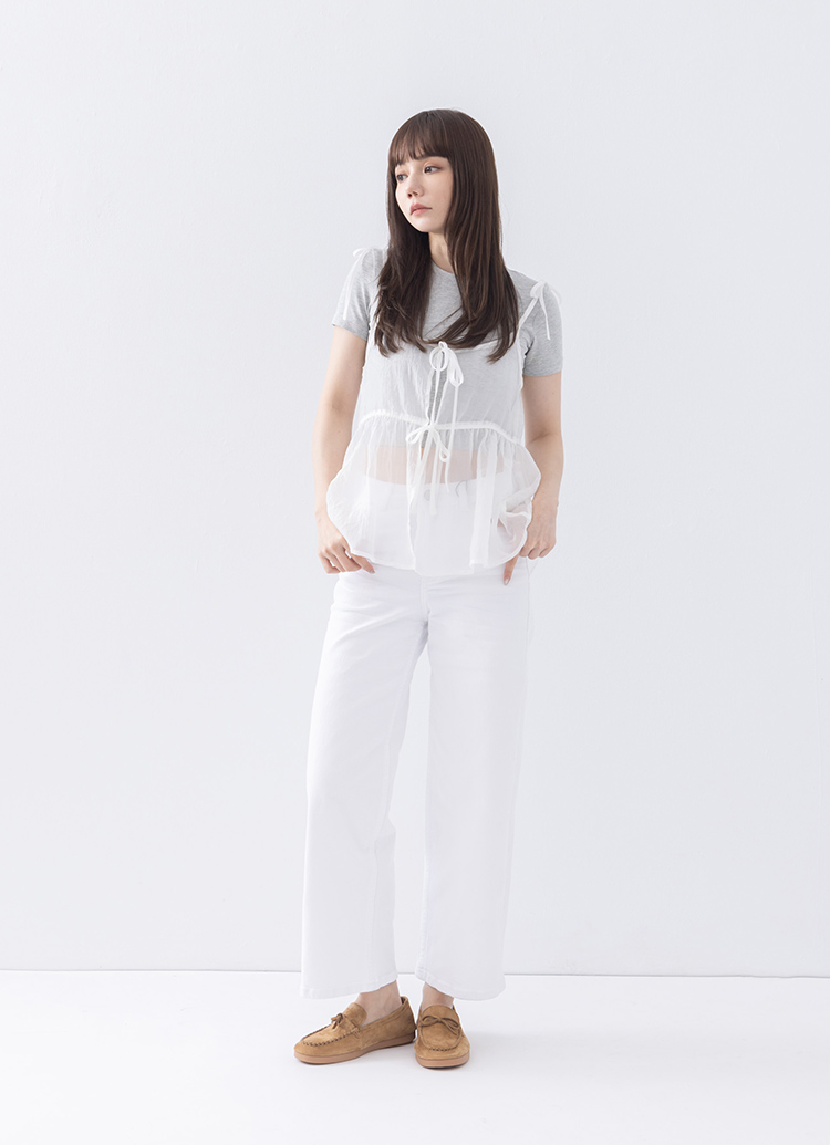 GraceGift平價女鞋 時尚秀場 圓頭 舒適輕柔手工真皮蝴蝶結平底莫卡辛鞋 棕色