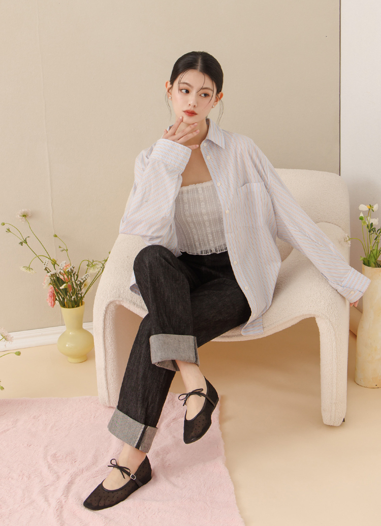 GraceGift平價女鞋 日系水玉 蝴蝶結網紗 內增高瑪莉珍鞋 黑色