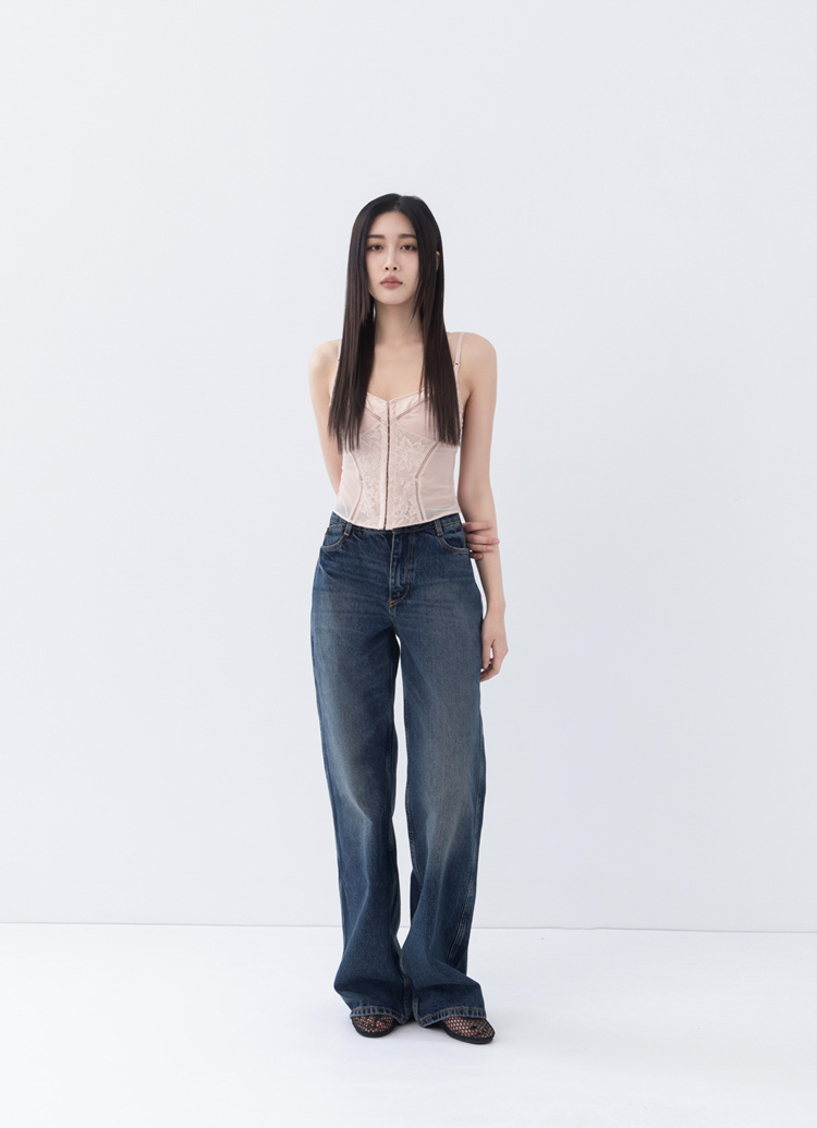 GraceGift平價女鞋 時尚秀場 圓頭 時髦漁網透感平底穆勒拖鞋 黑色