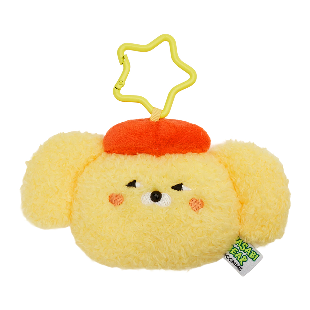 GraceGift Wasabi Bear聯名 黃芥末熊 絨毛星星吊飾飲料提袋 隨行包 黃色