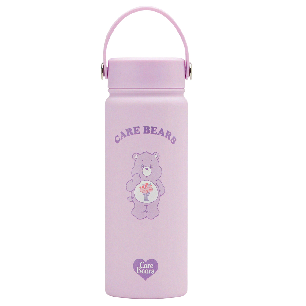 Care Bears-分享小熊手提式雙層304不鏽鋼保溫瓶(500ML) 淺紫
