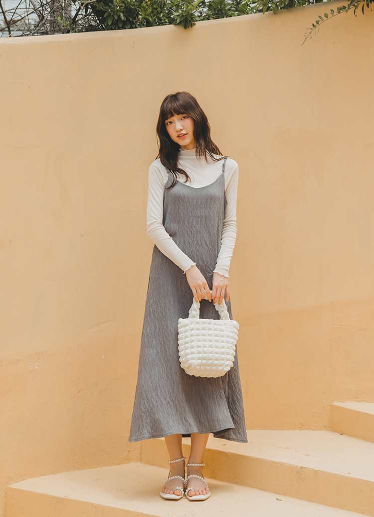 GraceGift 薛妞妞聯名 珍珠細帶 平底涼鞋 米白