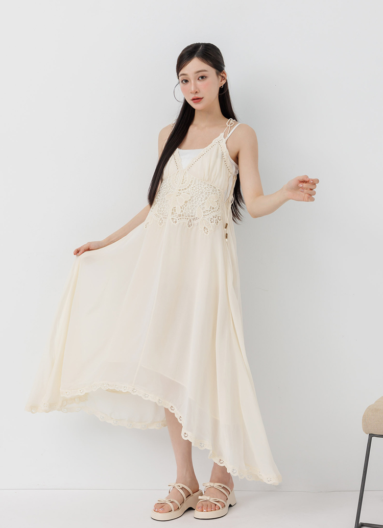 GraceGift平價女鞋 時尚秀場 圓頭 時髦高挑雙蝴蝶結楔型厚底拖鞋 米白色