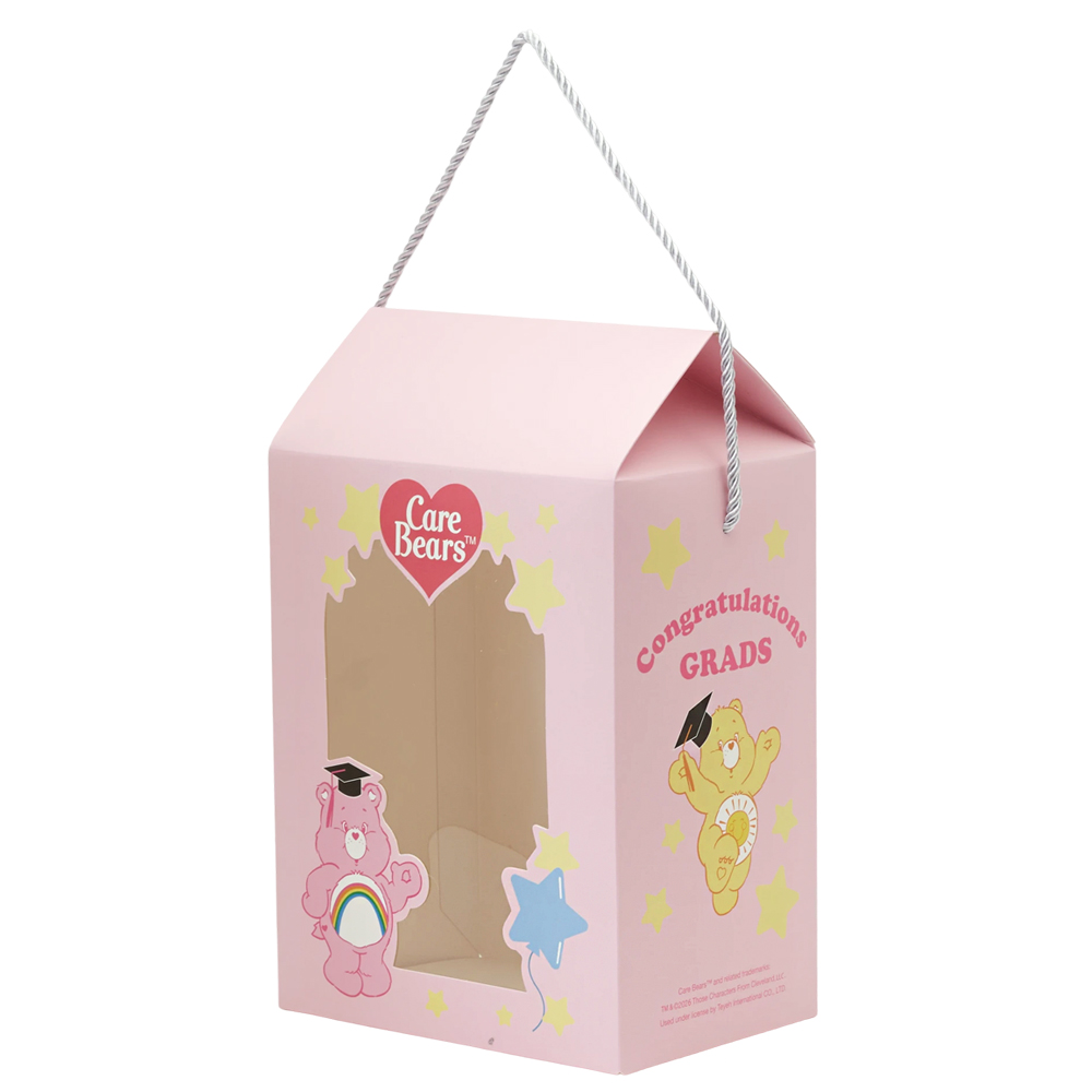 GraceGift CareBears聯名 牢騷小熊 畢業祝福小熊吊飾禮盒 附贈手機墊片 藍