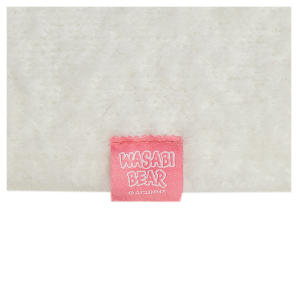 GraceGift Wasabi Bear聯名 粉芥末熊 顆粒仿羊毛流蘇圍巾 白色 實拍圖