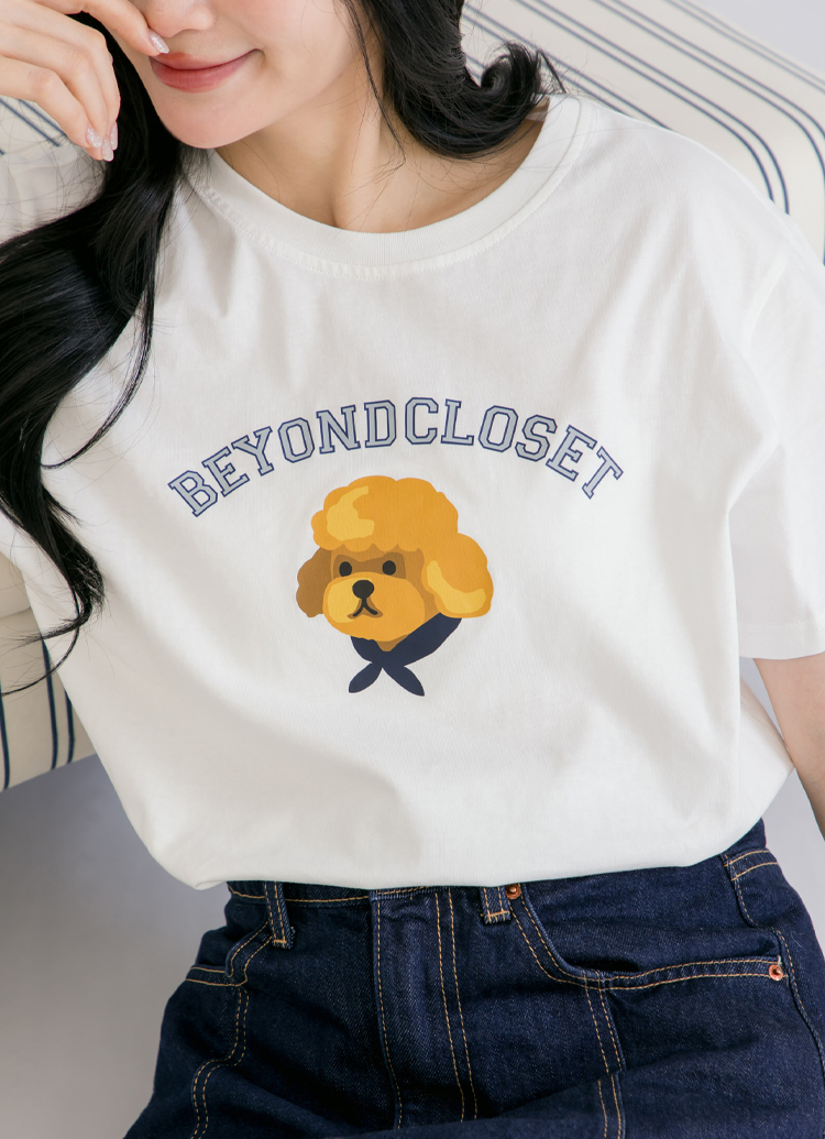 Beyond Closet 水手貴賓印花短版 T 恤 白