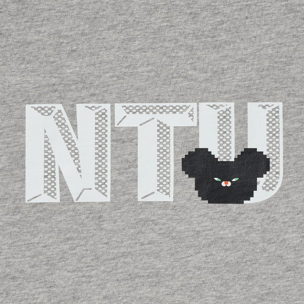 GraceGift Wasabi Bear聯名 Wasabi Bear芥末熊復古像素風印花短袖T恤 灰色