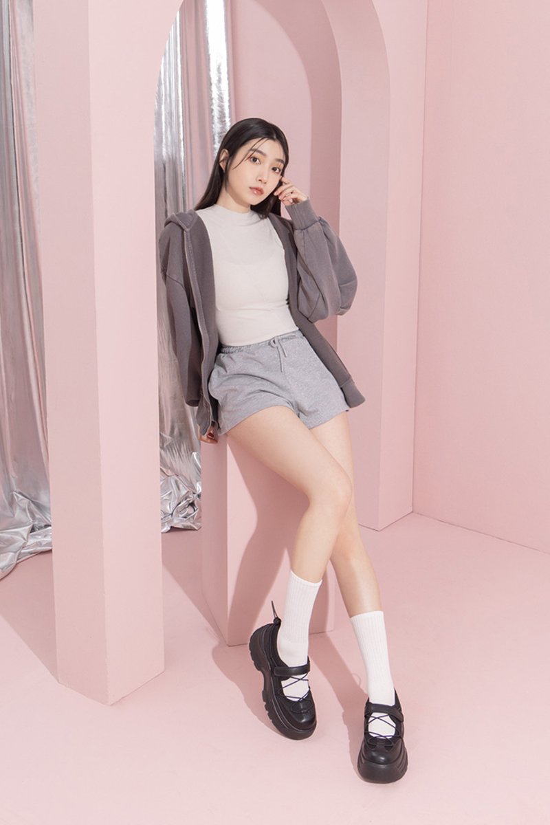 個性少女繫繩輕量厚底瑪莉珍運動鞋