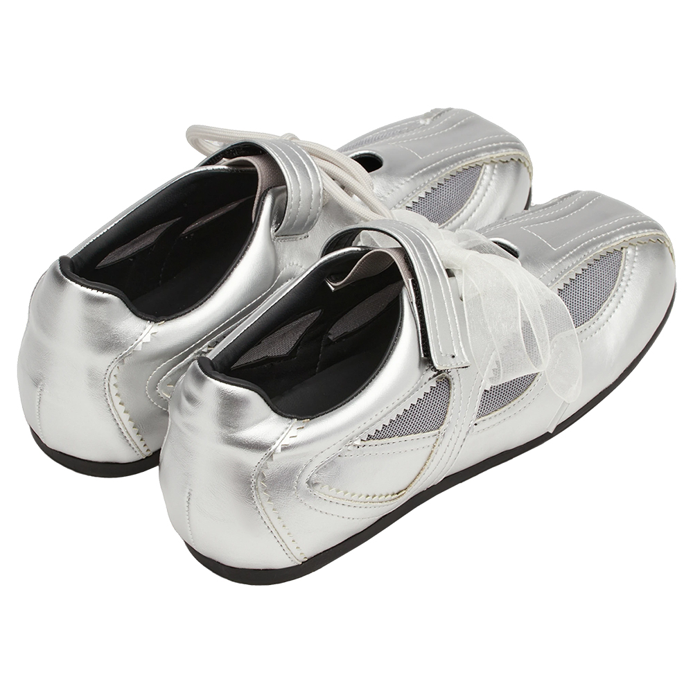 芭蕾少女方頭2WAY綁帶魔鬼氈運動鞋 銀
