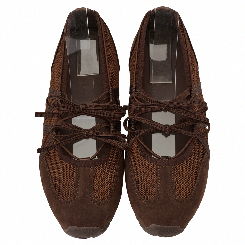 首爾芭蕾機能綁帶蝴蝶結瑪莉珍運動鞋  咖