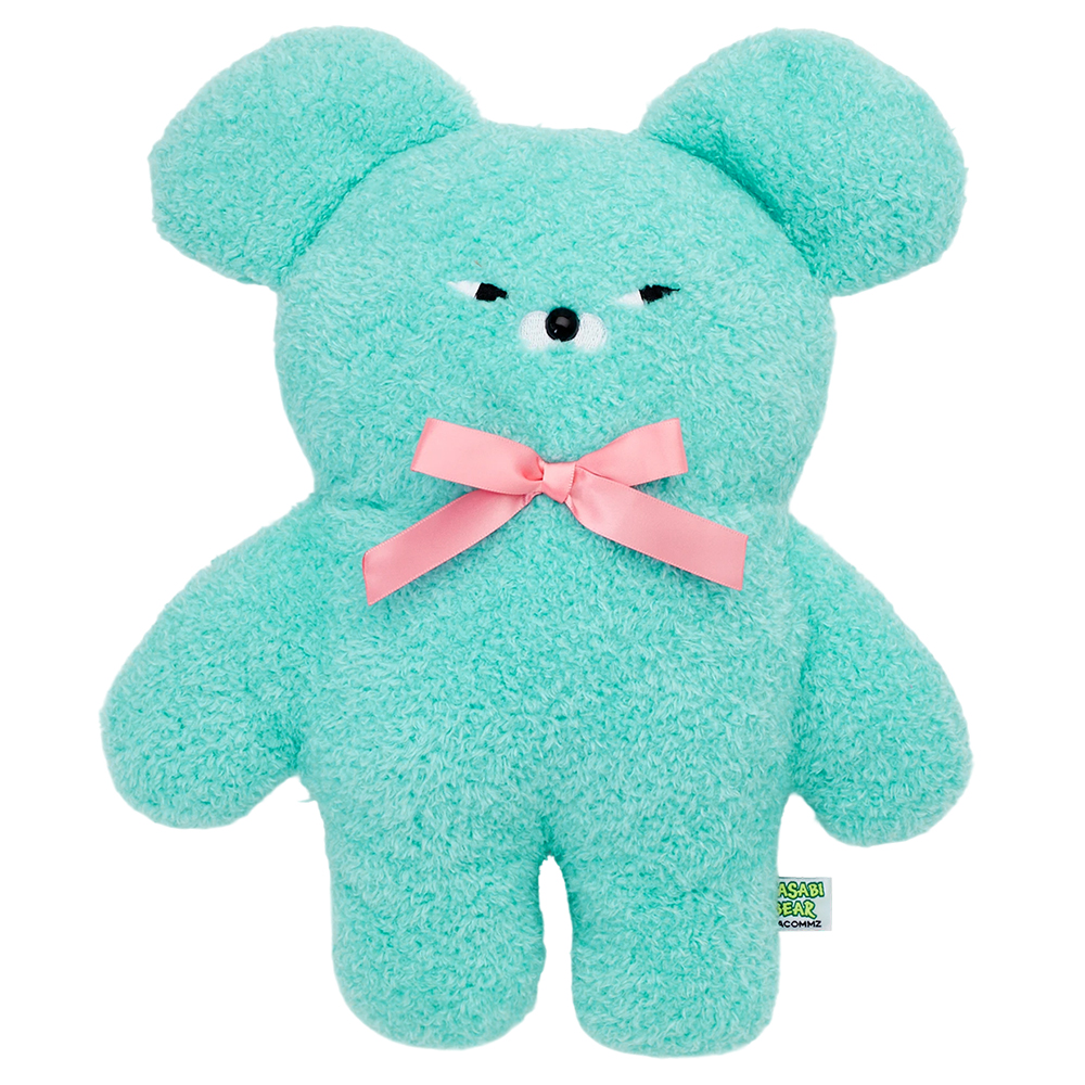 GraceGift Wasabi Bear聯名 芥末熊 療癒造型抱枕(30CM) 藍綠色 實拍圖