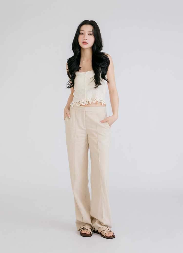 GraceGift平價女鞋 簡約質感合成皮革交織方頭釦飾涼鞋 杏