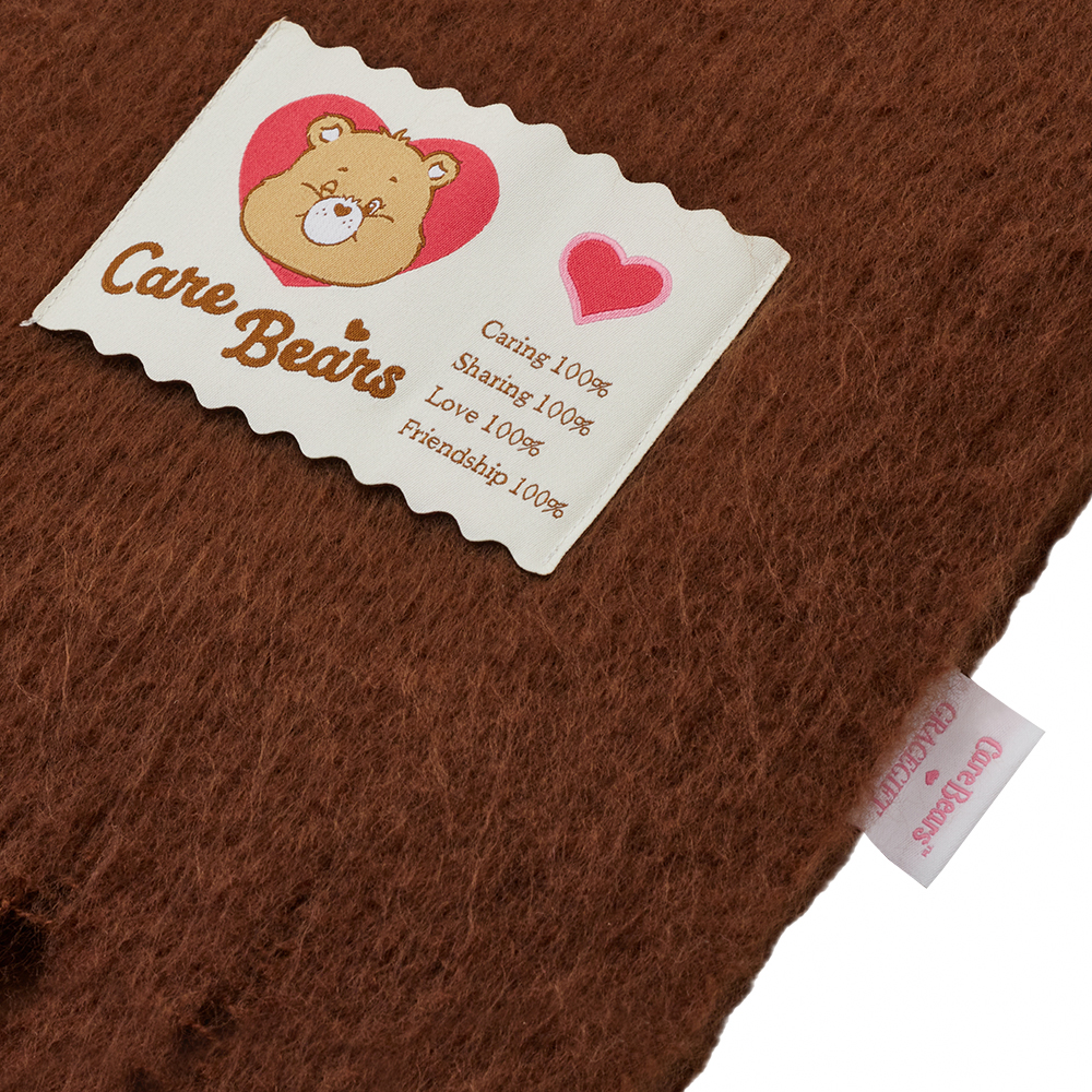 Care Bears –溫柔小熊純色流蘇仿羊絨圍巾 咖