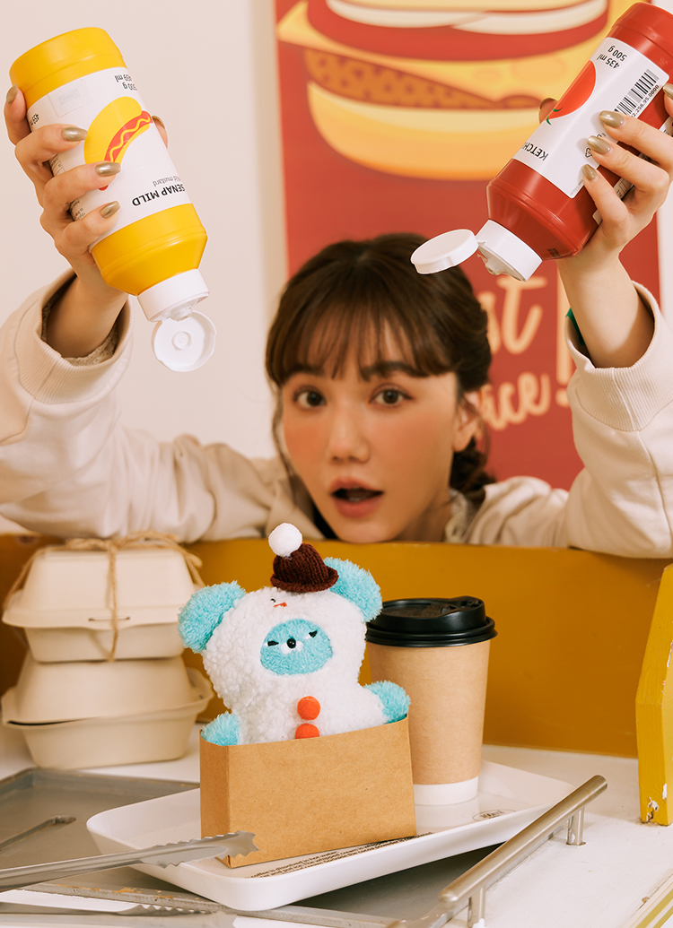 GraceGift Wasabi Bear聯名 冬裝派對毛絨玩偶吊飾鑰匙圈 盲盒