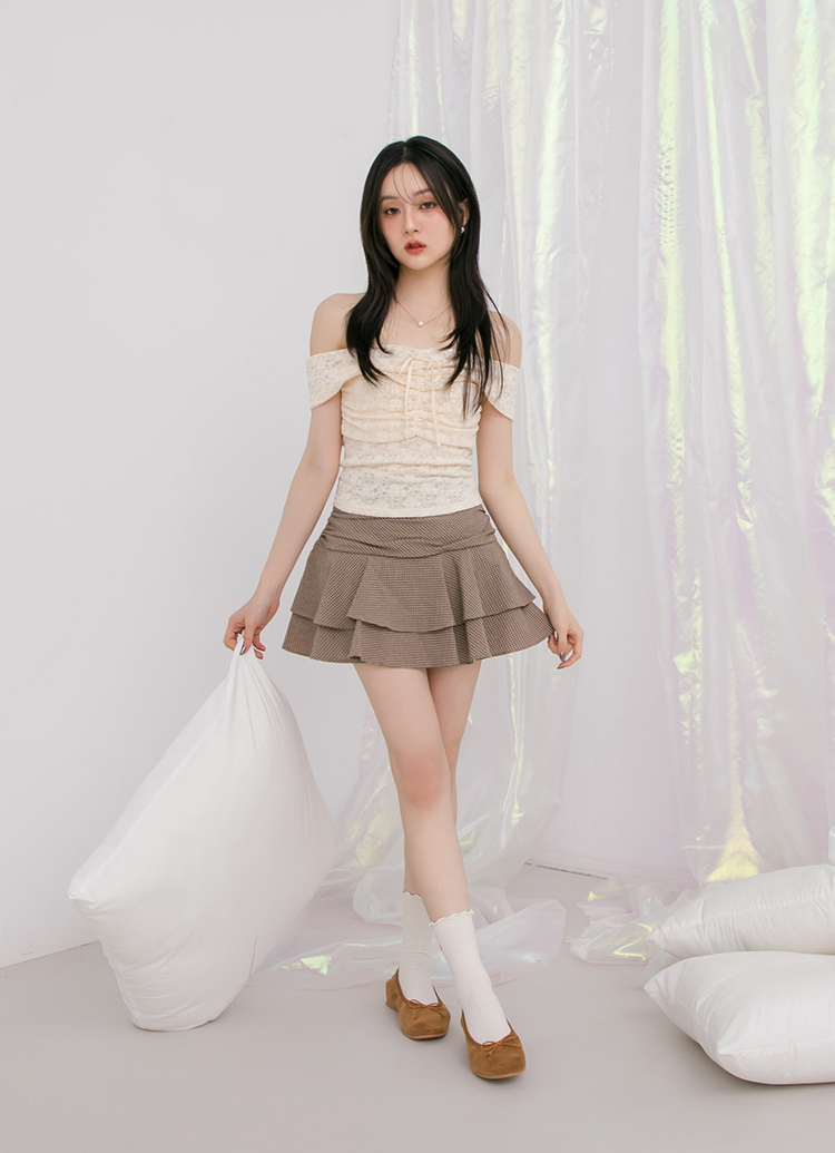 GraceGift平價女鞋 時尚秀場 圓頭 法式訂製全真皮鞋墊絨面芭蕾平底娃娃鞋 咖色