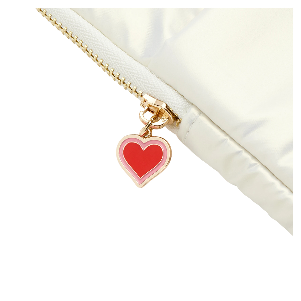 GraceGift Care Bears聯名 NTU 溫柔小熊 澎澎空氣平板包 白X棕色 實拍圖