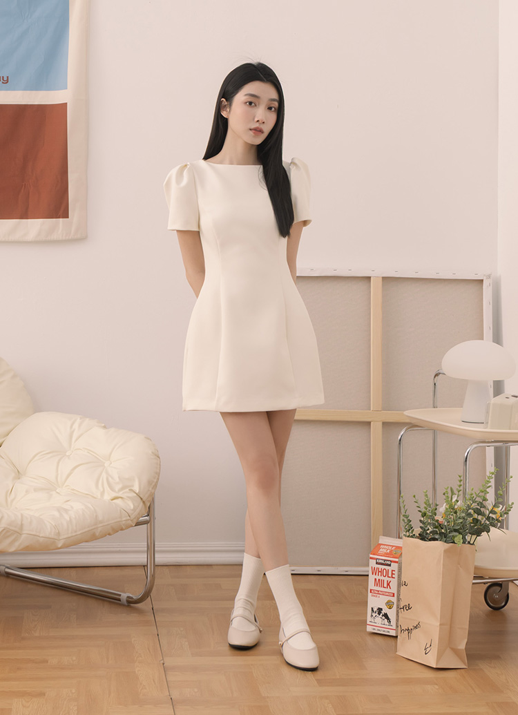 GraceGift平價女鞋 俏皮少女 素面 花釦 芭蕾舞瑪莉珍鞋 杏