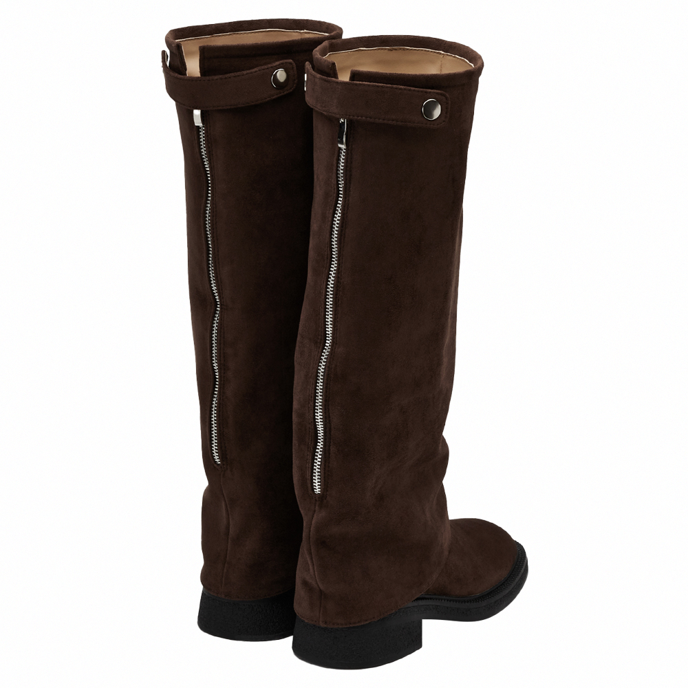 穿搭利器2way可拆式褲管堆堆長靴 咖