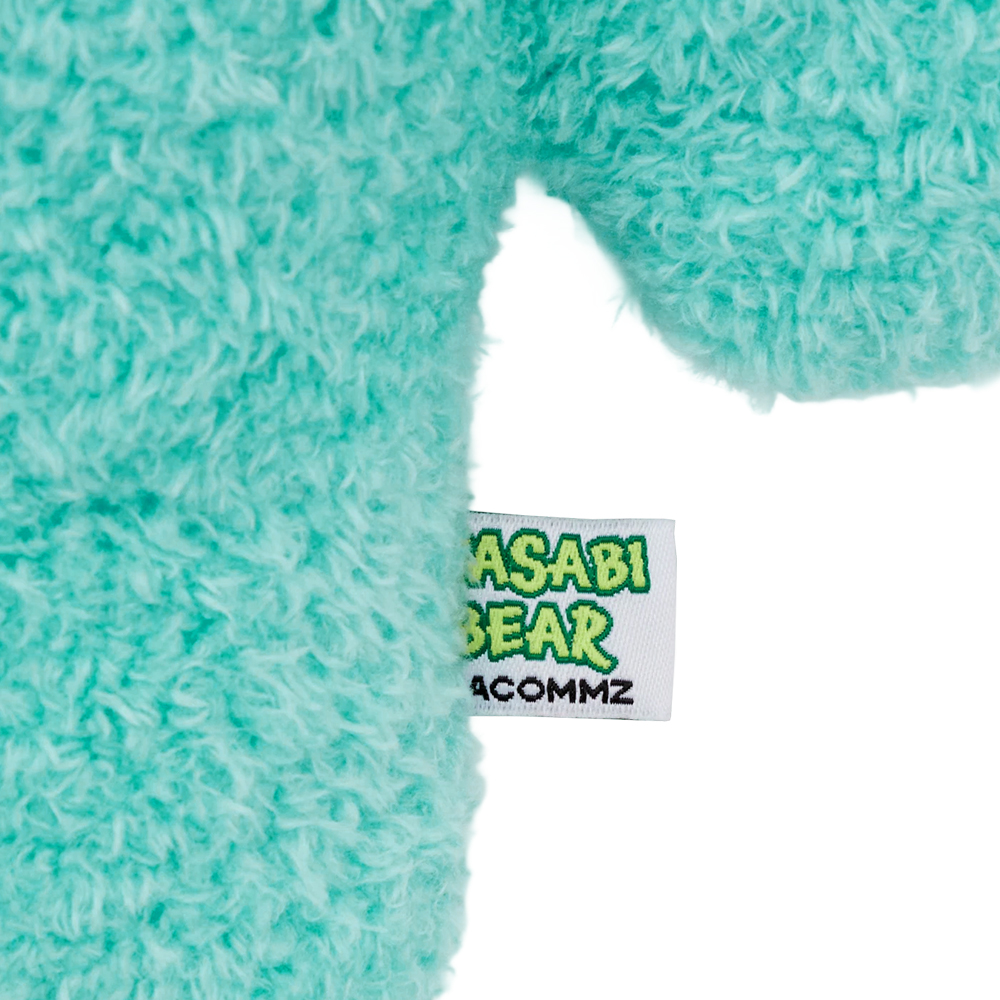 GraceGift Wasabi Bear聯名 芥末熊 療癒造型抱枕(30CM) 藍綠色 實拍圖